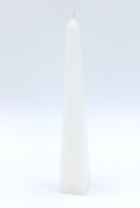 Obelisk candle white 24 x 4 cm