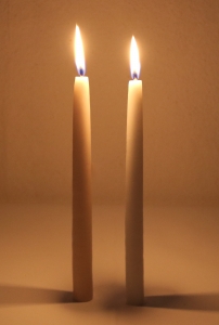 Rustic Dual-wick Tapered Candle 25 x Ø 2.2 cm