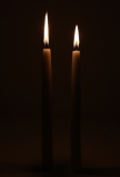 Rustic Dual-wick Tapered Candle 25 x Ø 2.2 cm