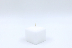 Square candle white 6 x 6 x 6 cm