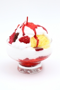 Ice Cream Bowl Candle with Fruits
