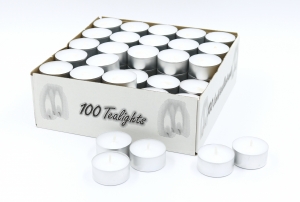 Tea Lights with Metal Base 100-pack
