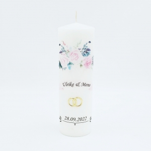 Wedding Candle 25 x Ø 8 cm "Flowers"