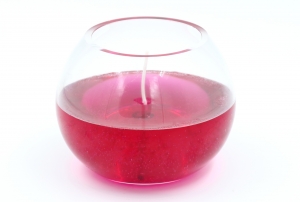 Gelkerze im Kugelglas Ø 12 cm Pink