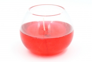 Gel Candle in Sphere Glass Ø 12 cm Light Red