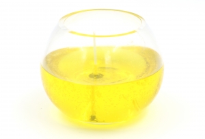 Gel Candle in Sphere Glass Ø 12 cm Yellow