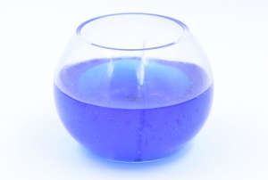 Gelkerze im Kugelglas Ø 12 cm Blau