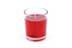 Gel Candle in Clear Votive Glass Red