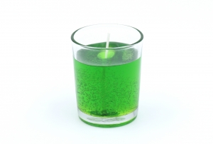 Gel Candle in Clear Votive Glass Green