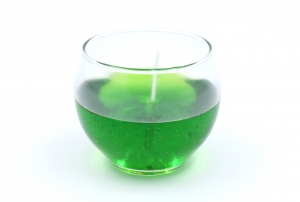 Gelkerze im Kugelglas Ø 8 cm Grün