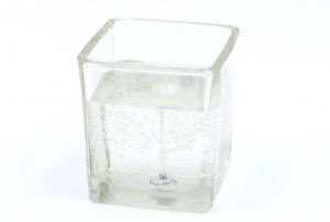 Gelcandle in glass cube 75mm
