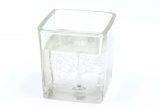 Gelcandle in glass cube 75mm