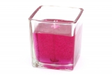 Gelcandle in glass cube 75mm Pink
