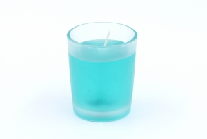 Gel Candle in Matte Votive Glass Turquoise