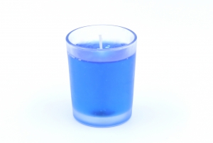 Gelkerze im matten Votivglas Blau