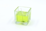 Gelkerze im Würfelglas 6,0 cm Hellgrün