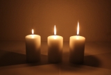 Movie multi wick cand. 120x70m White candle with double wick