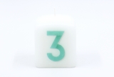Square Number Candle 6 x 5 x 5 cm 3