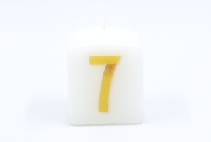 Square Number Candle 6 x 5 x 5 cm 7