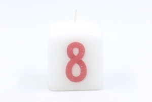 Square Number Candle 6 x 5 x 5 cm 8
