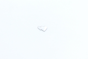 Double Heart Small Silver